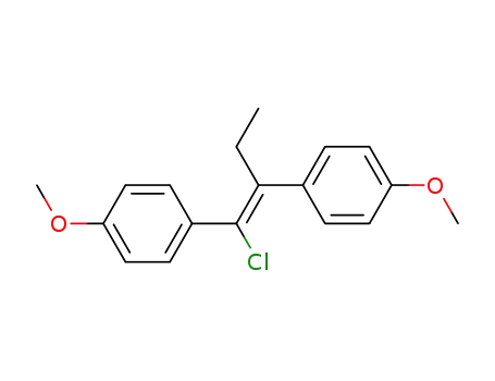Molecular Structure of 6346-06-1 (1-[1-chloro-2-(4-methoxyphenyl)but-1-enyl]-4-methoxy-benzene)