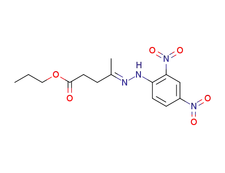 Molecular Structure of 106596-49-0 (4-(2,4-dinitro-phenylhydrazono)-valeric acid propyl ester)