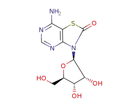 Molecular Structure of 122970-60-9 (7-amino-3-β-D-ribofuranosylthiazolo<4,5-d>pyrimidin-2(3H)-one)