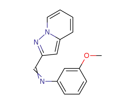 Molecular Structure of 1428972-46-6 (3-methoxy-N-(pyrazolo[1,5-a]pyridin-2-ylmethylene)aniline)