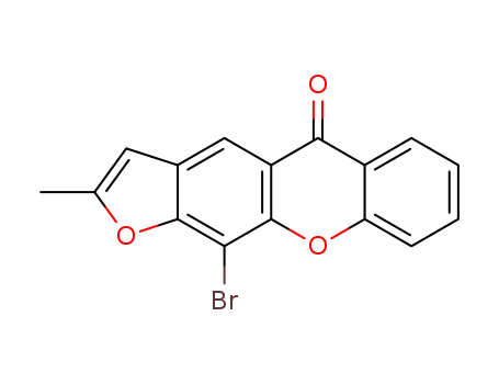 Molecular Structure of 88498-86-6 (5H-Furo[3,2-b]xanthen-5-one, 11-bromo-2-methyl-)