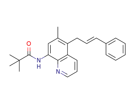 (E)-N-(5-cinnamyl-6-methylquinolin-8-yl)pivalamide