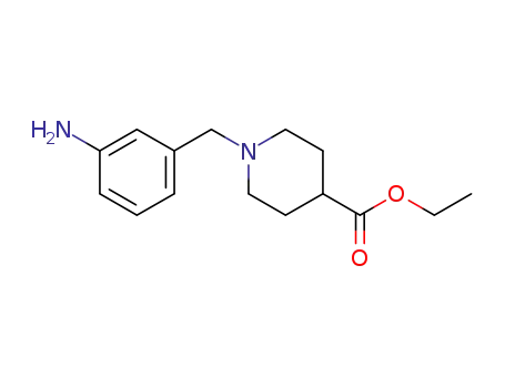 Molecular Structure of 306937-22-4 (ETHYL 1-(3-AMINOBENZYL)PIPERIDINE-4-CARBOXYLATE)