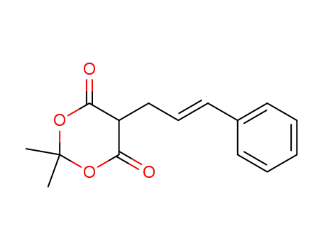 Molecular Structure of 121740-84-9 (1,3-Dioxane-4,6-dione, 2,2-dimethyl-5-[(2E)-3-phenyl-2-propenyl]-)