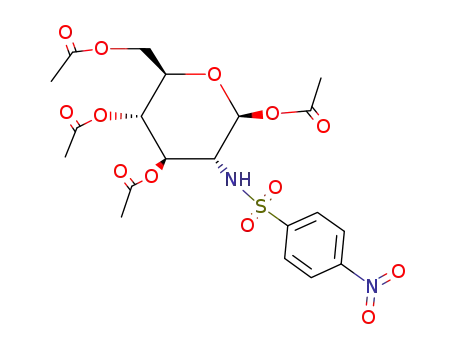 Molecular Structure of 10043-45-5 (1,3,4,6-tetra-O-acetyl-2-deoxy-2-{[(4-nitrophenyl)sulfonyl]amino}hexopyranose)