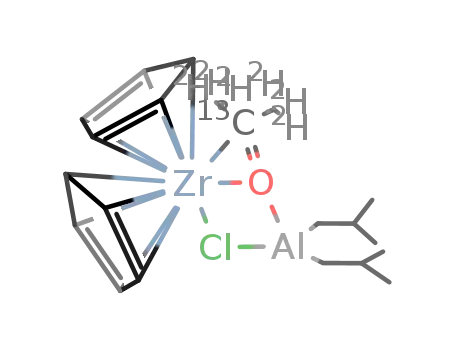 bis(cyclopentadienyl)zirconium(μ-η2-O(13)C(CD3)2)(μ-chloro)Al(i-Bu)2