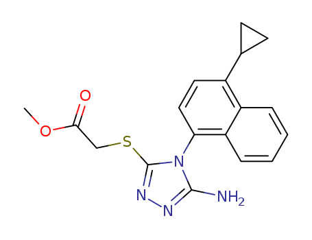 methyl 2-(5-amino-4-(4-cyclopropylnaphthalen-1-yl)-4H-1,2,4-triazol-3-ylthio)acetate
