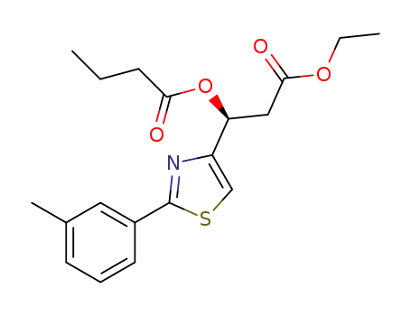 Molecular Structure of 1585214-88-5 ((S)-2-(ethoxycarbonyl)-1-(2-m-tolylthiazol-4-yl)ethyl butanoate)