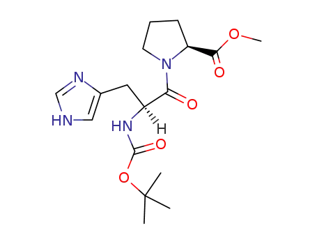 Molecular Structure of 139008-70-1 (L-Proline, 1-[N-[(1,1-dimethylethoxy)carbonyl]-L-histidyl]-, methyl ester)