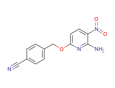 Molecular Structure of 1541987-83-0 (4-[[(6-amino-5-nitropyridin-2-yl)oxy]methyl]benzonitrile)