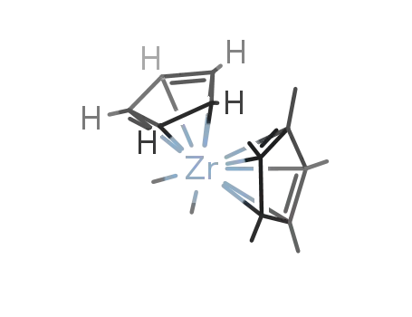 Molecular Structure of 81476-76-8 (dimethyl η5-cyclopentadienyl η5-pentamethylcyclopentadienyl zirconium)