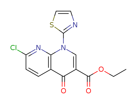 ethyl 7-chloro-1,4-dihydro-4-oxo-1-(2-thiazolyl)-1,8-naphthyridine-3-carboxylate, 7-chloro-1,4-dihydro-4-oxo-1-(2-thiazolyl)-1,8-naphthyridine-3-carboxylic acid ethyl ester