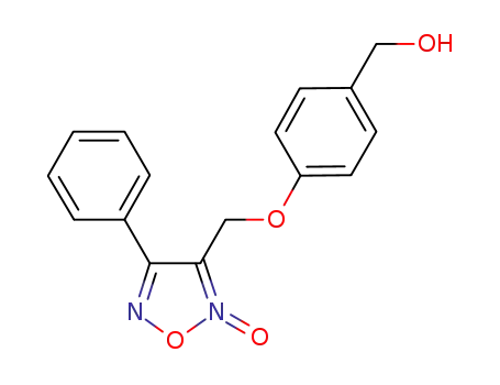 Molecular Structure of 454170-83-3 (Benzenemethanol, 4-[(2-oxido-4-phenyl-1,2,5-oxadiazol-3-yl)methoxy]-)