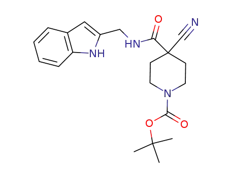 tert-butyl 4-((1H-indol-2-yl)methylcarbamoyl)-4-cyanopiperidine-1-carboxylate