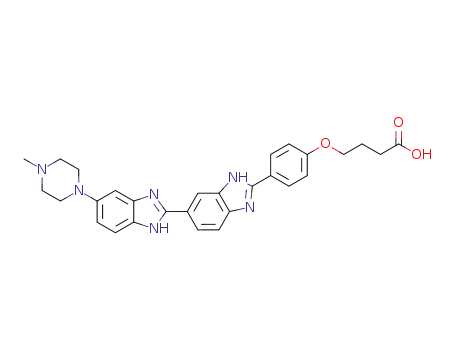 Molecular Structure of 682809-60-5 (Butanoic acid,
4-[4-[5-(4-methyl-1-piperazinyl)[2,5'-bi-1H-benzimidazol]-2'-yl]phenoxy]-)