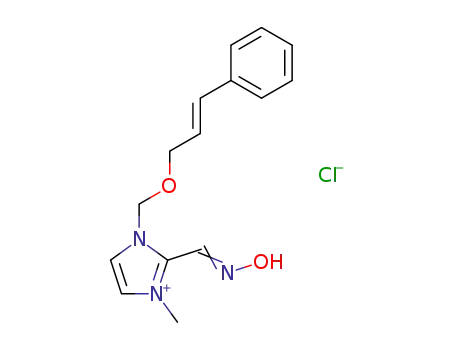 Molecular Structure of 117983-39-8 ((Z)-[1-methyl-3-({[(2Z)-3-phenylprop-2-en-1-yl]oxy}methyl)-1,3-dihydro-2H-imidazol-2-ylidene]-N-oxomethanaminium chloride)