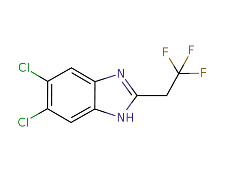 Molecular Structure of 882977-79-9 (1H-Benzimidazole, 5,6-dichloro-2-(2,2,2-trifluoroethyl)-)