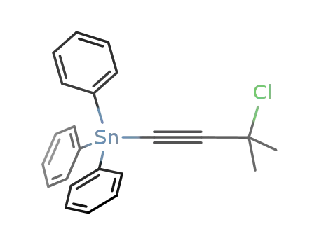 Molecular Structure of 92752-99-3 (Stannane, (3-chloro-3-methyl-1-butynyl)triphenyl-)