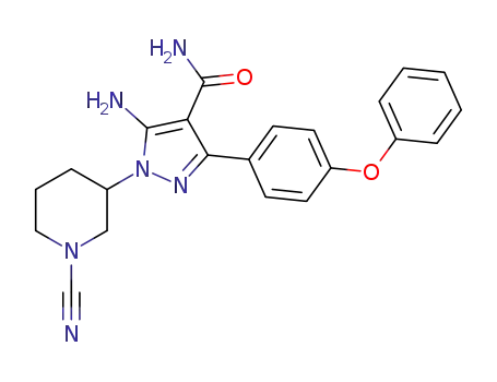 5-amino-1-(1-cyanopiperidin-3-yl)-3-(4-phenoxyphenyl)-1H-pyrazole carboxamide