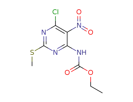 ethyl (6-chloro-2-(methylthio)-5-nitropyrimidin-4-yl)carbamate