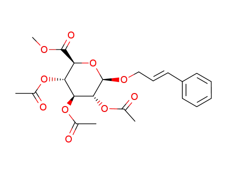 Molecular Structure of 97337-66-1 (methyl 2,3,4-tri-O-acetyl-β-O-cinnamylglucuronate)