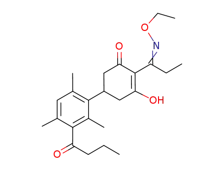5-(3-Butanoyl-2,4,6-trimethylphenyl)-2-(N-ethoxypropanimidoyl)cyclohexane-1,3-dione