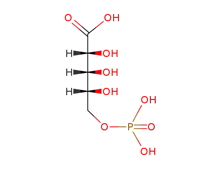 Molecular Structure of 7424-07-9 (D-ribonic acid 5-phosphate)