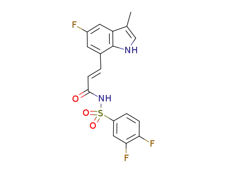 3,4-difluoro-N-[(E)-3-(5-fluoro-3-methyl-1H-indol-7-yl)acryloyl]benzenesulfonamide