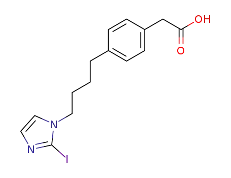 Molecular Structure of 192804-81-2 (Benzeneacetic acid, 4-[4-(2-iodo-1H-imidazol-1-yl)butyl]-)