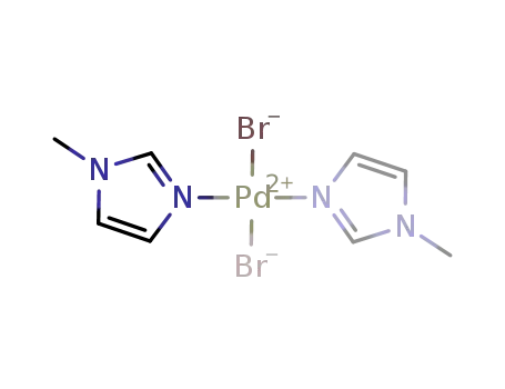 Molecular Structure of 83252-46-4 (PdBr<sub>2</sub>(N<sub>2</sub>C<sub>3</sub>H<sub>3</sub>CH<sub>3</sub>)2)