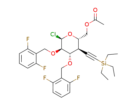 Acetic acid (2S,3R,4S,5R,6R)-6-chloro-4,5-bis-(2,6-difluoro-benzyloxy)-3-triethylsilanylethynyl-tetrahydro-pyran-2-ylmethyl ester