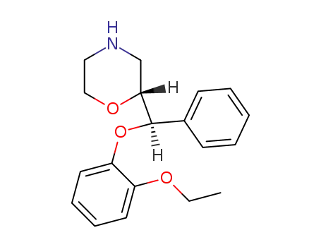 Molecular Structure of 105017-38-7 (Morpholine, 2-[(R)-(2-ethoxyphenoxy)phenylmethyl]-, (2R)-)
