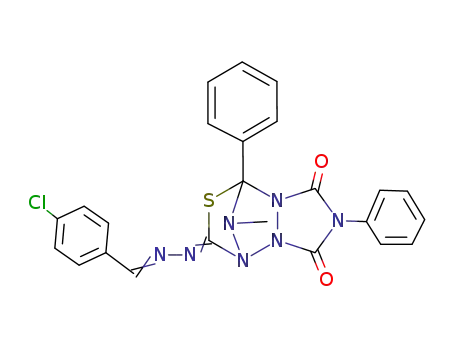 4-chloro-benzaldehyde (10-methyl-6,8-dioxo-4,7-diphenyl-dihydro-1,4-epiazano-[1,2,4]triazolo[1,2-<i>c</i>][1,3,4,5]thiatriazin-2-ylidene)-hydrazone