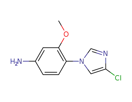 Molecular Structure of 1235491-93-6 (4-(4-chloro-1H-imidazol-1-yl)-3-methoxybenzenamine)