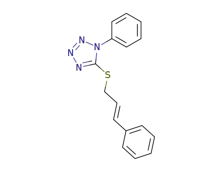 Molecular Structure of 119784-85-9 (1-phenyl-5-[[(2E)-3-phenyl-2-propen-1-yl]thio]-1H-tetrazole)