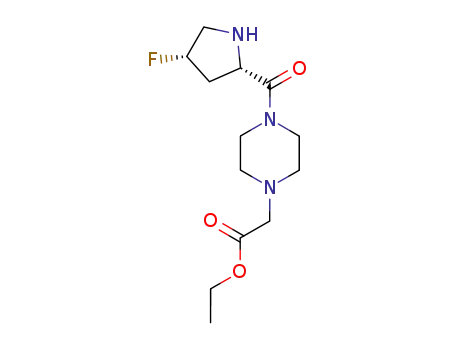 Molecular Structure of 441717-75-5 (ethyl [4-[(4S)-fluoro-(2S)-pyrrolidinylcarbonyl]-1-piperazinyl]acetate)