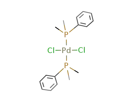Molecular Structure of 15616-85-0 (CIS-DICHLOROBIS(DIMETHYLPHENYLPHOSPHINE)PALLADIUM(II))