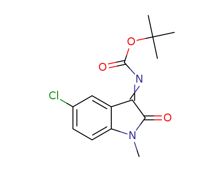 Molecular Structure of 1403338-22-6 (tert-butyl (5-chloro-1-methyl-2-oxoindolin-3-ylidene)carbamate)