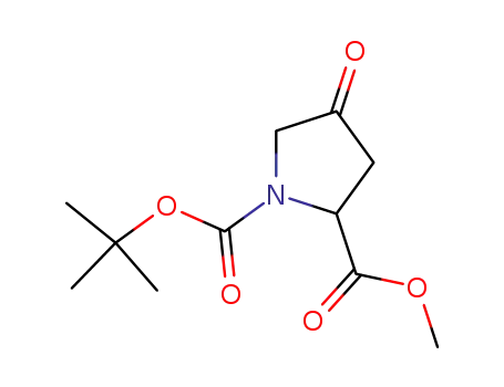 Molecular Structure of 362706-26-1 (4-OXO-PYRROLIDINE-1,2-DICARBOXYLIC ACID 1-TERT-BUTYL ESTER 2-METHYL ESTER)
