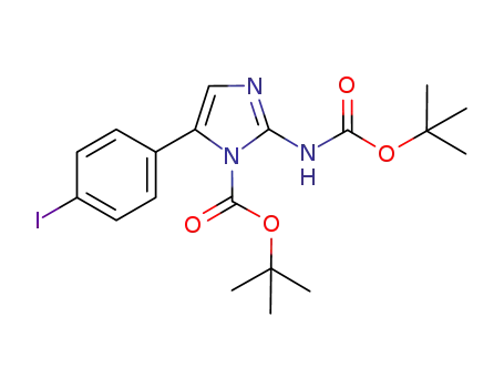 2-tert-butoxycarbonylamino-5-(4-iodophenyl)imidazole-1-carboxylic acid tert-butyl ester