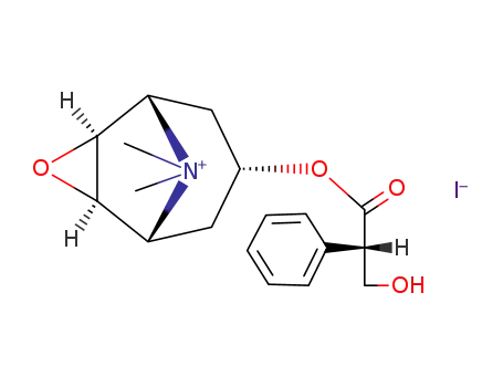 Molecular Structure of 7110-59-0 (7<i>t</i>-(3-hydroxy-2-phenyl-propionyloxy)-9,9-dimethyl-(1<i>r</i><i>N</i>,2<i>t</i><i>H</i>,4<i>t</i><i>H</i>,5<i>c</i><i>N</i>)-3-oxa-9-aza-tricyclo[3.3.1.0<sup>2,4</sup>]nonanium; iodide)