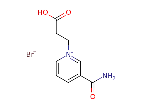 Molecular Structure of 109822-09-5 (Pyridinium, 3-(aminocarbonyl)-1-(2-carboxyethyl)-, bromide)