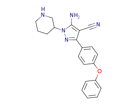 5-amino-3-(4-phenoxy-phenyl)-1-piperidin-3-yl-1H-pyrazole-4-carbonitrile
