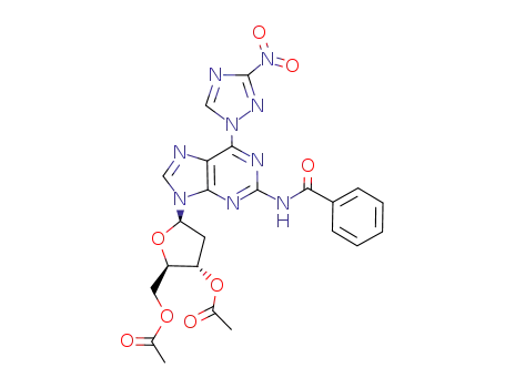 Acetic acid (2R,3S,5R)-2-acetoxymethyl-5-[2-benzoylamino-6-(3-nitro-[1,2,4]triazol-1-yl)-purin-9-yl]-tetrahydro-furan-3-yl ester