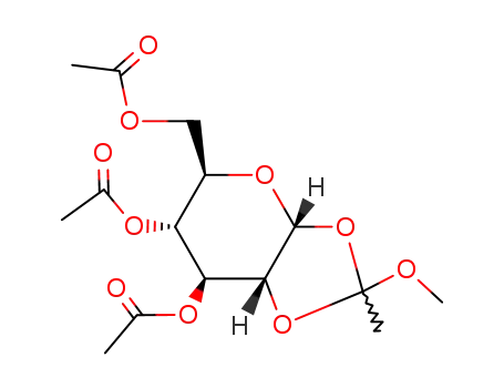 Molecular Structure of 4435-05-6 (3,4,6-Tri-O-acetyl-b-D-mannopyranose1,2-(methylorthoacetate))