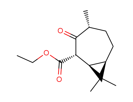 (+)-carbethoxy-2,trimethyl-4,8,8,bicyclo<5,1,0>octanone-3 (1R,2S,4R,7R)