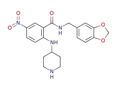 5-nitro-2-(4-piperidinylamino)-N-(1,3-benzodioxol-5-ylmethyl)benzamide