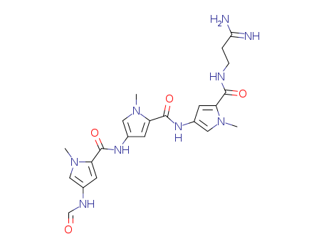 1H-Pyrrole-2-carboxamide,N-[5-[[(3-amino-3-iminopropyl)amino]carbonyl]-1-methyl-1H-pyrrol-3-yl]-4-[[[4-(formylamino)-1-methyl-1H-pyrrol-2-yl]carbonyl]amino]-1-methyl- cas  636-47-5