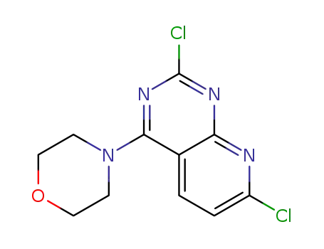 Molecular Structure of 938443-21-1 (4-(2,7-dichloropyrido[2,3-d]pyrimidin-4-yl)morpholine)