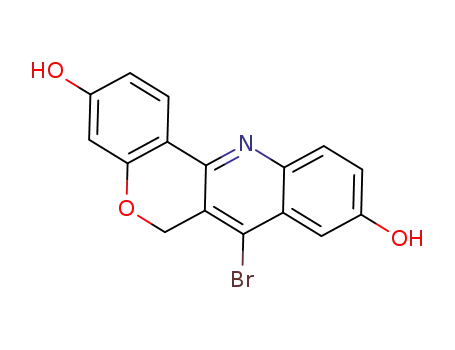 Molecular Structure of 878006-32-7 (6H-[1]Benzopyrano[4,3-b]quinoline-3,9-diol, 7-bromo-)
